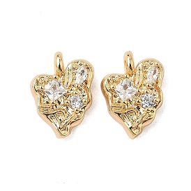Латунные микропаве прозрачные кубические циркониевые подвески, сердце