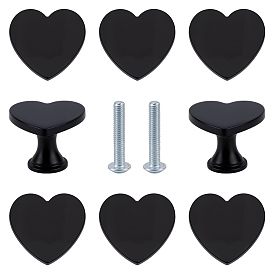 8 ручки для ящиков из сплава в форме сердца, ящик выдвигает ручку, с железным винтом, для дома, кабинет, шкаф и комод