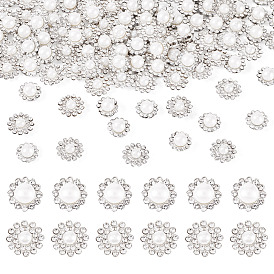 200шт 2 стили цветок сплав стекло пришитый стразы, прозрачные многоцепочечные связи, золотые