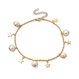 Iron with Shell Pearl Beads Anklet, Star