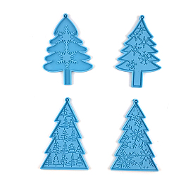 DIY Christmas Tree Pendant Food Grade Silicone Molds, Resin Casting Molds, for UV Resin, Epoxy Resin Jewelry Making