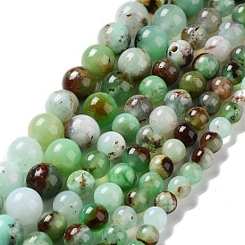 Brins naturels de perles de chrysoprase, ronde, classe ab
