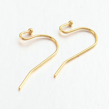 Brass Earring Hooks for Earring Designs, Ear Wire, Lead Free & Cadmium Free, 21x12mm, 21 Gauge, Pin: 0.7mm