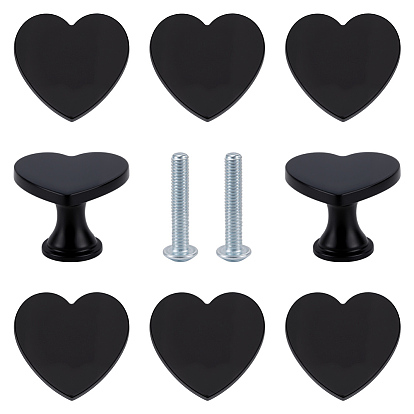 8 ручки для ящиков из сплава в форме сердца, ящик выдвигает ручку, с железным винтом, для дома, кабинет, шкаф и комод