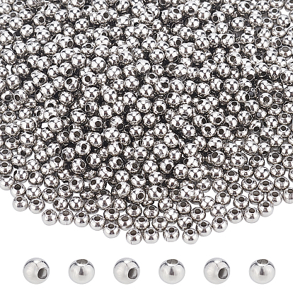 1000pcs 304 perles en acier inoxydable, ronde