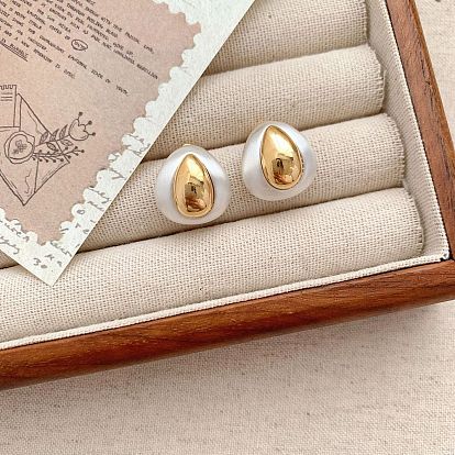 Латунные и серебряные серьги-гвоздики в форме капли для женщин