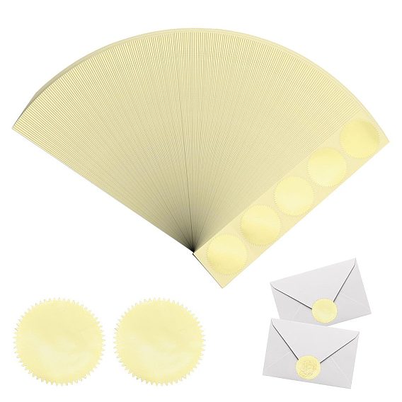 Self-Adhesive Sticker Paper, Adhesive Label, Wavy Edge Round