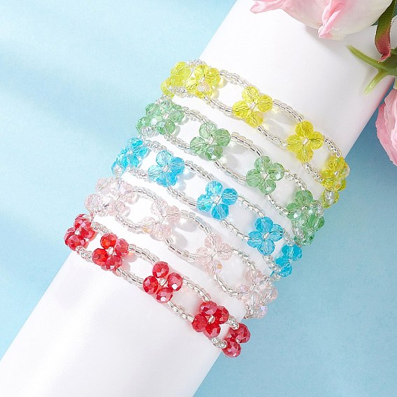 Стекло вышитый бисером браслеты для женщин, клевер