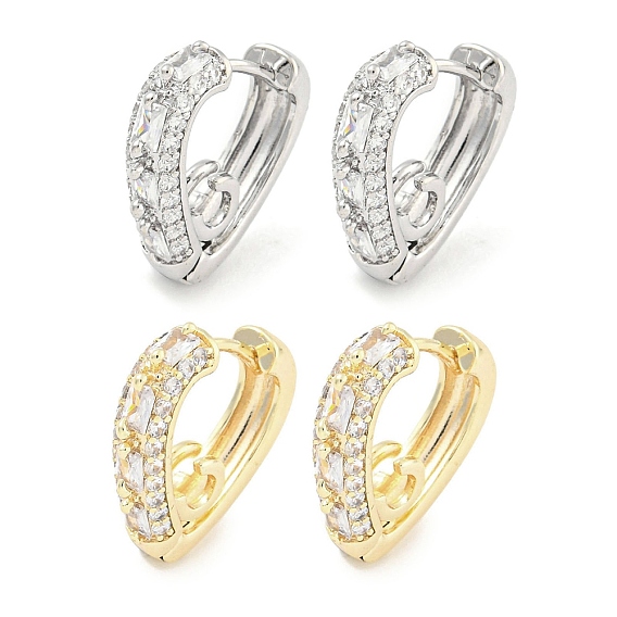 Латунные серьги-кольца из прозрачного кубического циркония, для женщин, v-образный