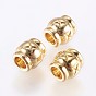 Alloy Beads, Real 18K Gold Plated, Column