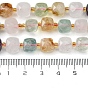 Natural Colorful Quartz Beads Strands, with Seed Beads, Faceted Cube