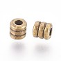 Tibetan Style Alloy Bead Spacers, Lead Free & Cadmium Free, Column, about 4mm in diameter, 4mm long, hole: 2mm