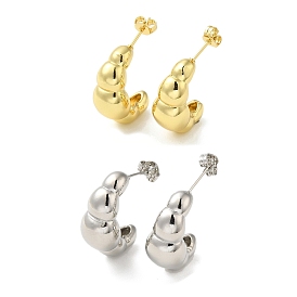 Rack Plating Bubble Brass Stud Earrings for Women, Long-Lasting Plated, Lead Free & Cadmium Free