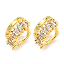 Brass Micro Pave Cubic Zirconia Cuff Earrings