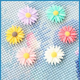 Daisy Flower Resin Diamond Painting Magnet Cover Holders, Locator, Positioning Tools