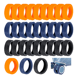 30 pièces 3 styles protections de roues de valise en silicone, anneau