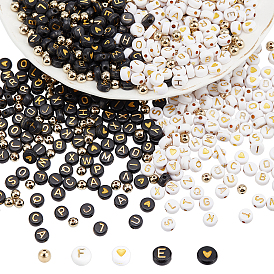 Opaque Acrylic Beads, Metal Enlaced, Horizontal Hole