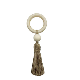 Handmade Macrame Cotton Woven Napkin Rings, Wood Ring Tassel Napkin Holder Ornament, Restaurant Dinner Table Accessories