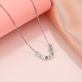 925 Sterling Silver Twist Triangle Pendant Women's Necklaces, Elegant and Stylish Box Chain Necklaces