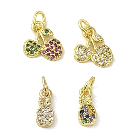 Brass Micro Pave Cubic Zirconia Charms, Real 18K Gold Plated