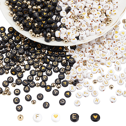 Opaque Acrylic Beads, Metal Enlaced, Horizontal Hole