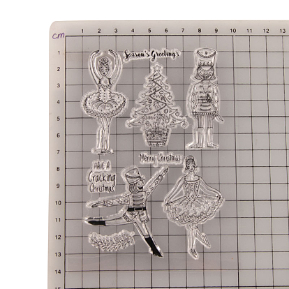Clear Silicone Stamps, for DIY Scrapbooking, Photo Album Decorative, Cards Making, Stamp Sheets, Christmas Tree & Dancer & Soldier