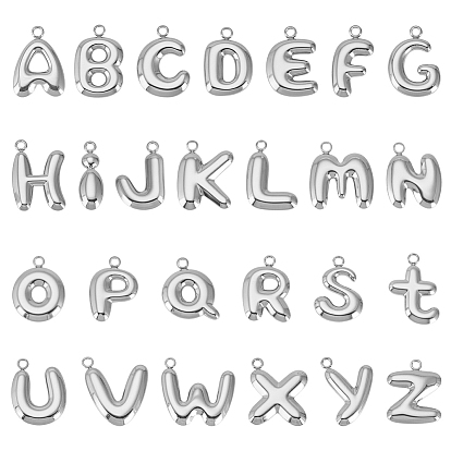26 шт. 26 стили 304 подвески с инициалами из нержавеющей стали, ионное покрытие (ip)