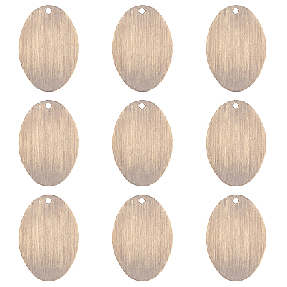 Brass Pendants, Stamping Blank Tag, Long-Lasting Plated, Oval