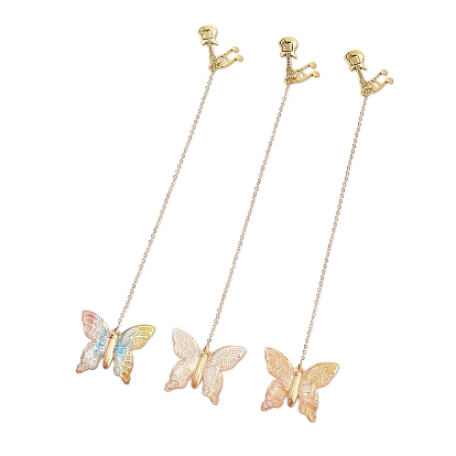 3шт. бабочка акрил и сплав музыкальная нота гитара подвеска закладка, с латунным кабельных цепей