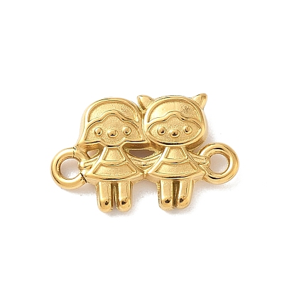 304 подвески-соединители из нержавеющей стали в виде двух девочек