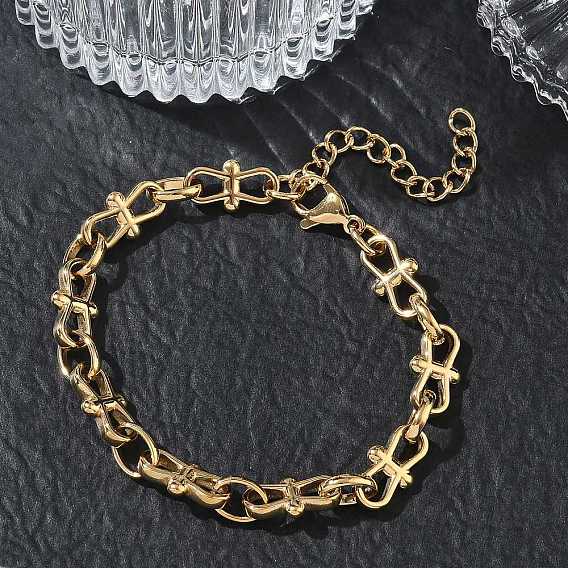 304 Stainless Steel 8 Link Chain Bracelets, Ion Plating(IP)