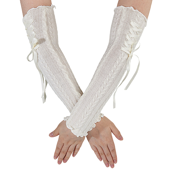 Гетры из полиэстера, вязаные наручи, рукав без пальцев для женщин и девочек