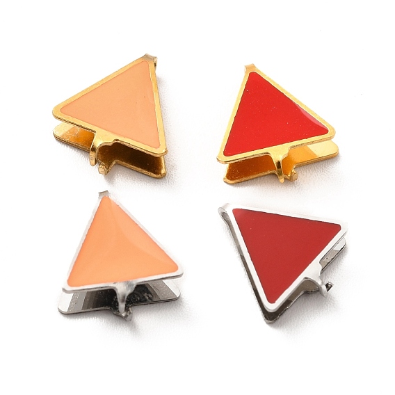 304 Stainless Steel Snap on Bails, with Enamel, Triangle