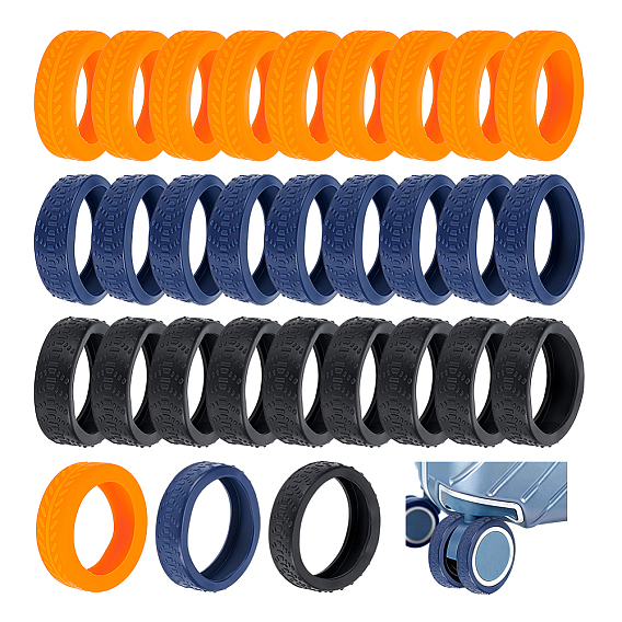 30 piezas 3 estilos de protectores de ruedas de silicona para equipaje, anillo