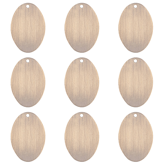 Brass Pendants, Stamping Blank Tag, Long-Lasting Plated, Oval