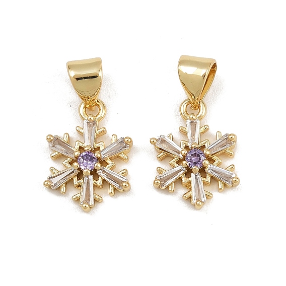 Латунные микро проложить кубического циркония прелести, снежинка