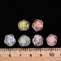 Transparent Acrylic Beads, Bead in Bead, AB Color, Flower