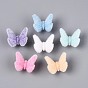 Флокированные непрозрачные акриловые бусины-бабочки