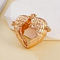 Brass Bead Cage Pendants, Heart Wing Hollow Charms