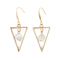 Alloy Dangle Earrings, with 316 Surgical Stainless Steel Earring Hooks and Cat Eye, Triangle