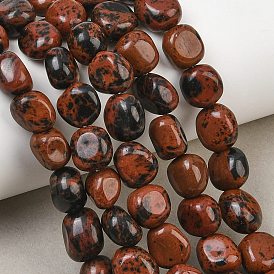 Natur Mahagoni Obsidian Perlen Stränge, Nuggets