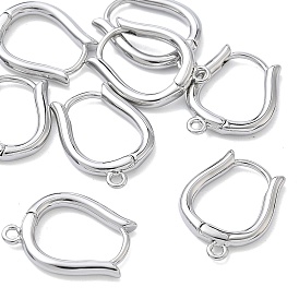 SHEGRACE Brass Hoop Earrings Findings, Cadmium Free & Nickel Free & Lead Free, with Loop
