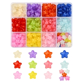 360Pcs 12 Colors Transparent Acrylic Beads, Imitation Jelly, Pentagram
