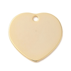 Ion Plating(IP) 304 Stainless Steel Stamping Blank Tag Pendants, Heart Charm