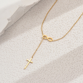 Стильные 201 подвески в виде креста бесконечности из нержавеющей стали для женщин на каждый день и для вечеринок