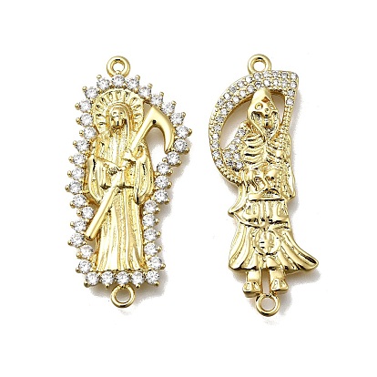 Латунные прозрачные кубические цирконии мрачный жнец соединительные подвески, без кадмия и без свинца, стойки покрытие, долговечный