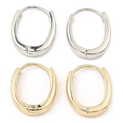 Латунные серьги обруча, овальные