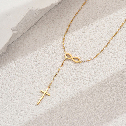 Стильные 201 подвески в виде креста бесконечности из нержавеющей стали для женщин на каждый день и для вечеринок