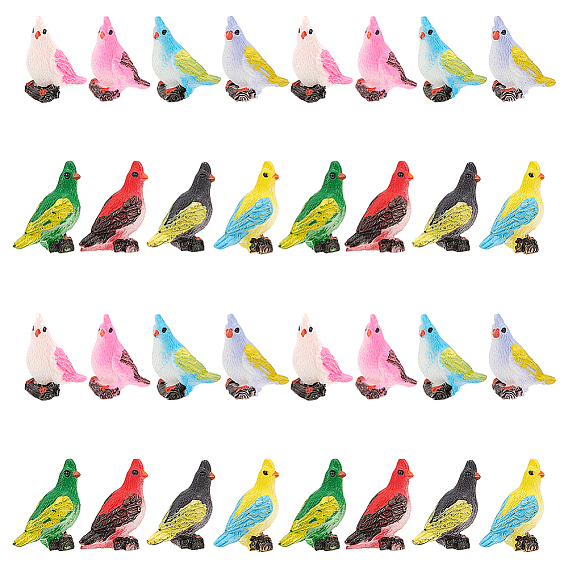 8 шт 8 стили синтетическая смола попугай дисплей украшения, аксессуары для украшения сада