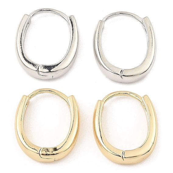 Латунные серьги обруча, овальные